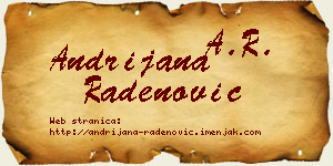 Andrijana Radenović vizit kartica